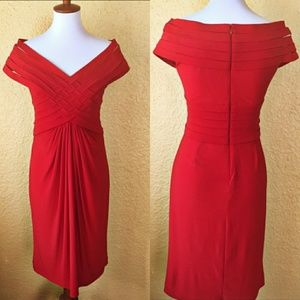 Andre Oliver | Red Off Shoulder Cocktail Dress